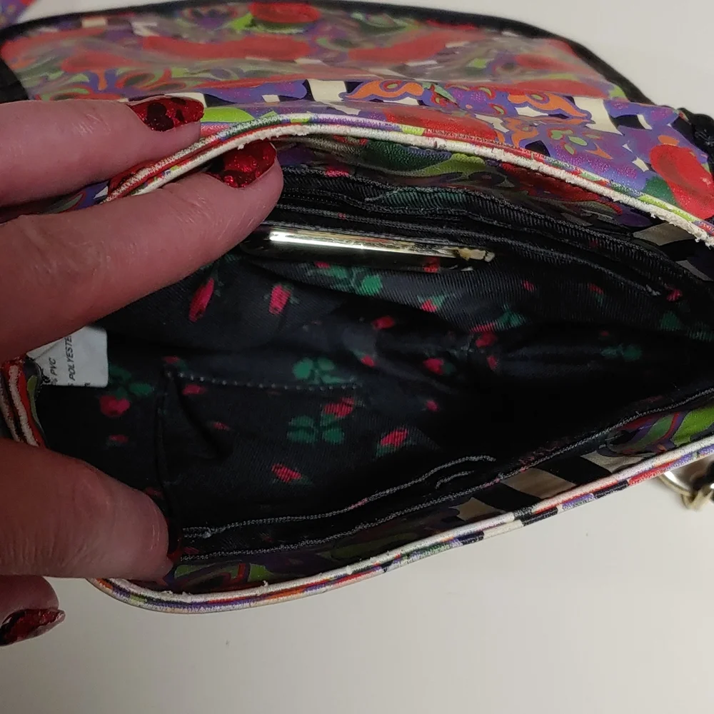 Betsey Johnson Cherries and Stripes  Crossbody Saddle Bag - Picture 17 of 17